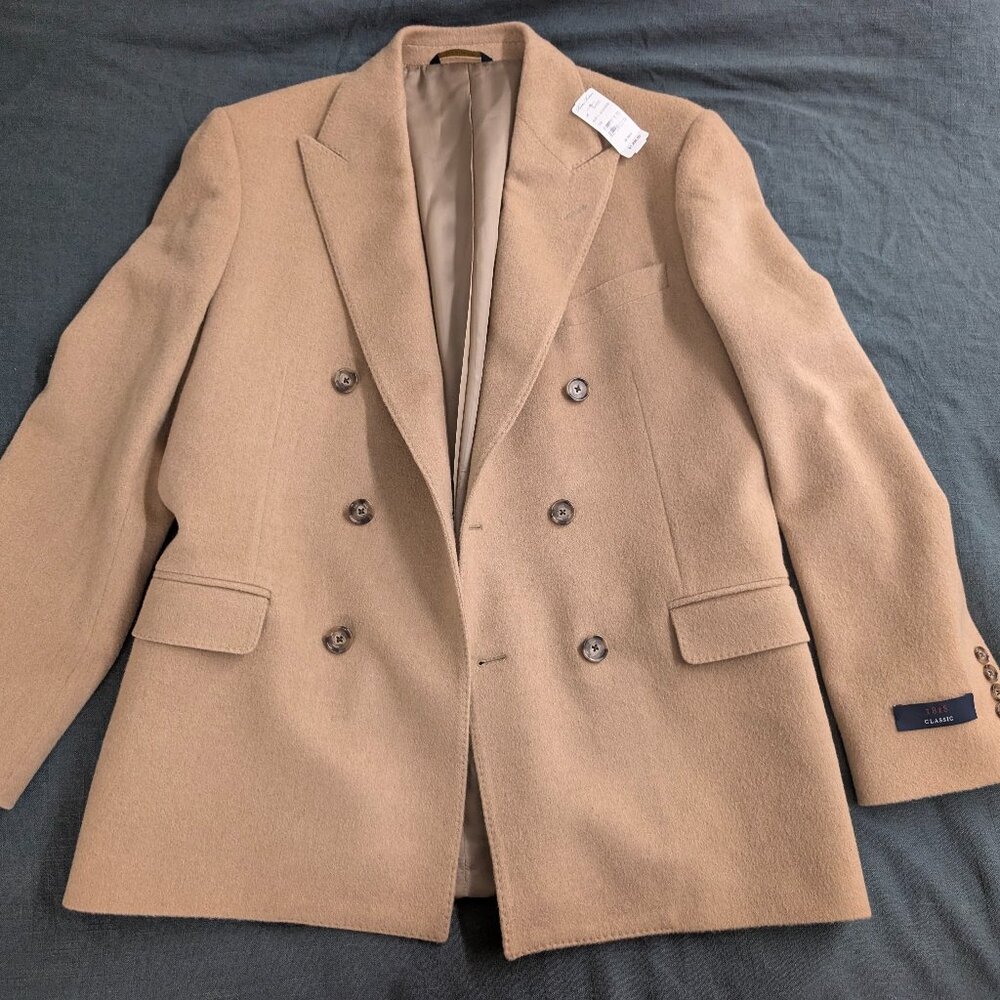 Brooks Brothers Classic Fit Camel Hair Double-Breasted 1818 Sport Coat-NWT-42REG